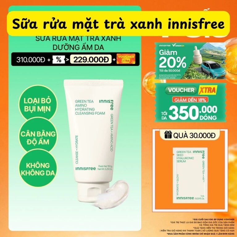 Bộ đôi serum sữa rửa mặt trà xanh innisfree